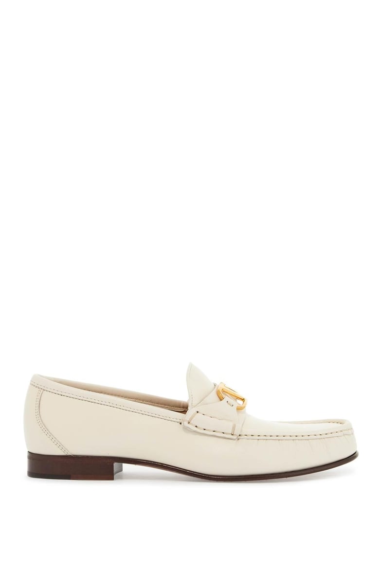 ivory leather vlogo loafers by Selfnex