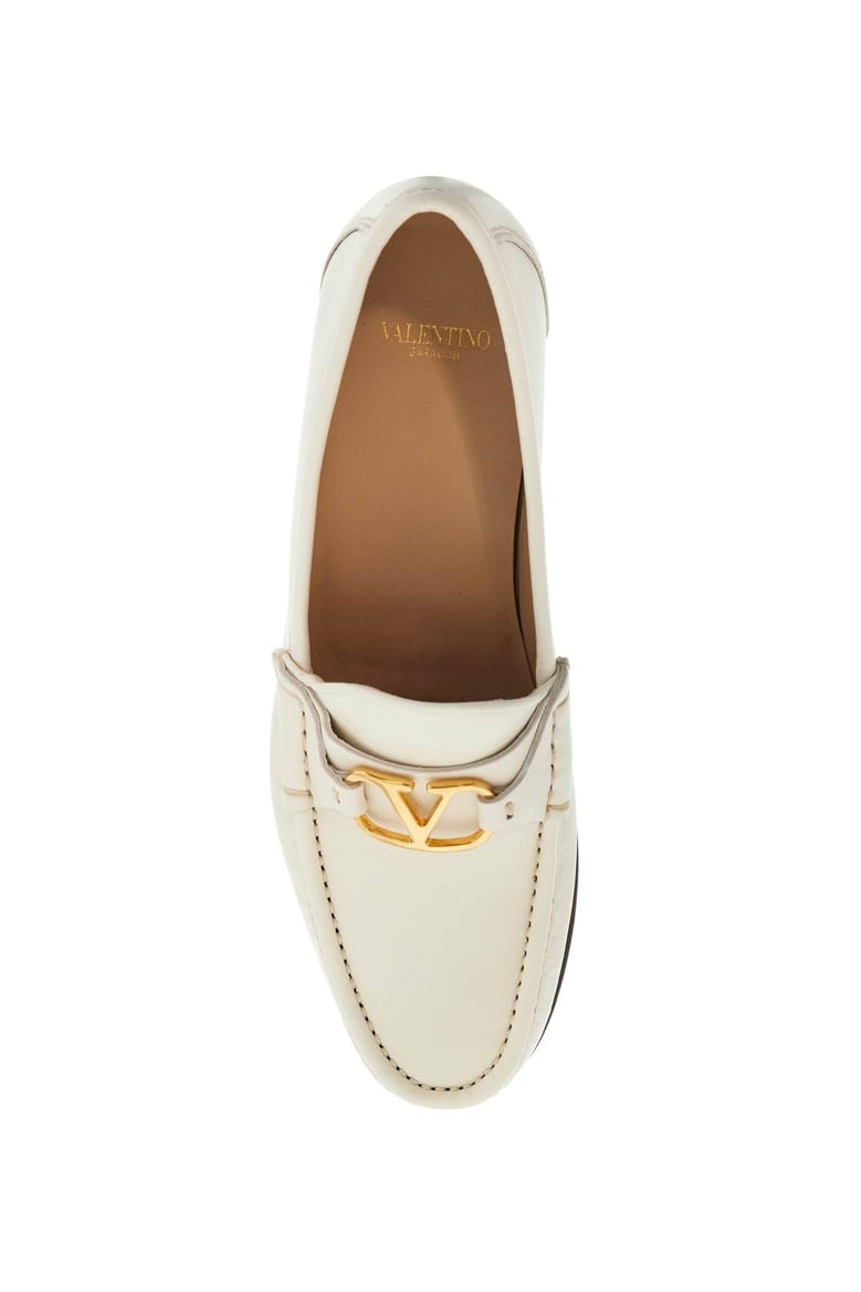 ivory leather vlogo loafers by Selfnex