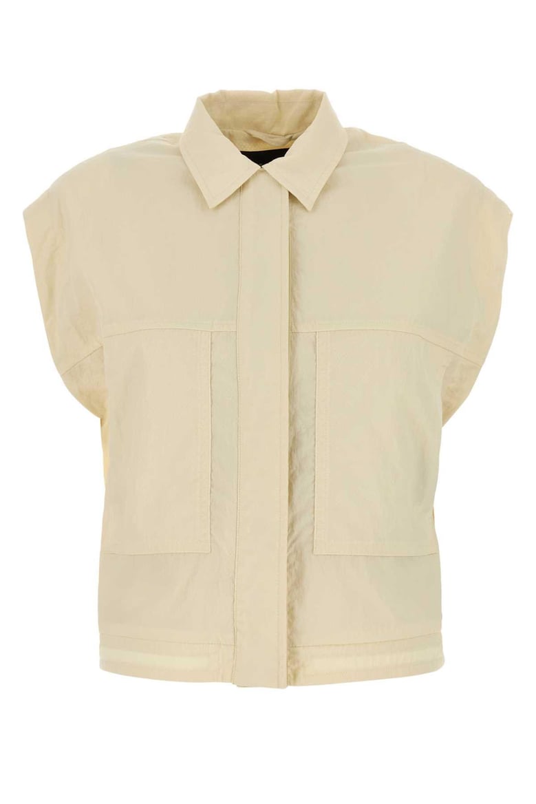 cream nylon vest by Selfnex
