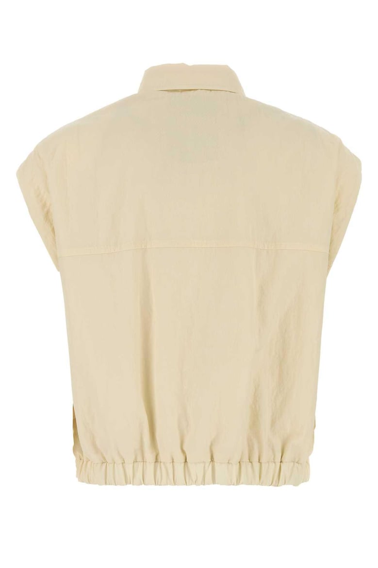 cream nylon vest by Selfnex