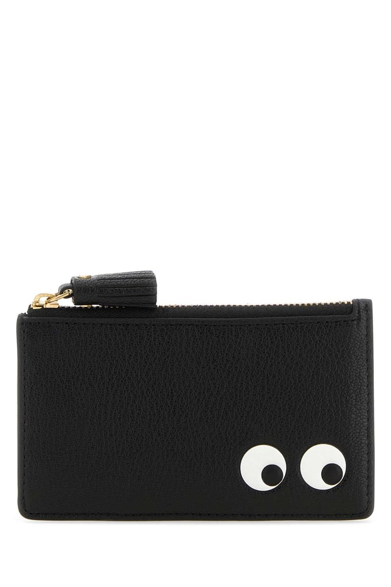 black leather eyes card holder by Selfnex