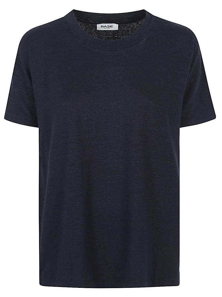 blue linen blend t-shirt by Selfnex
