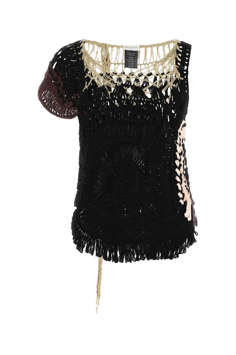 black crochet top by Selfnex