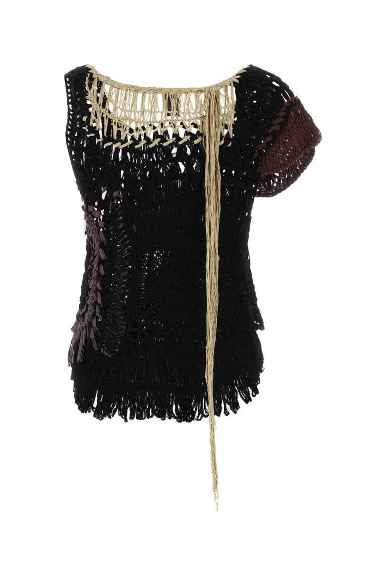 black crochet top by Selfnex