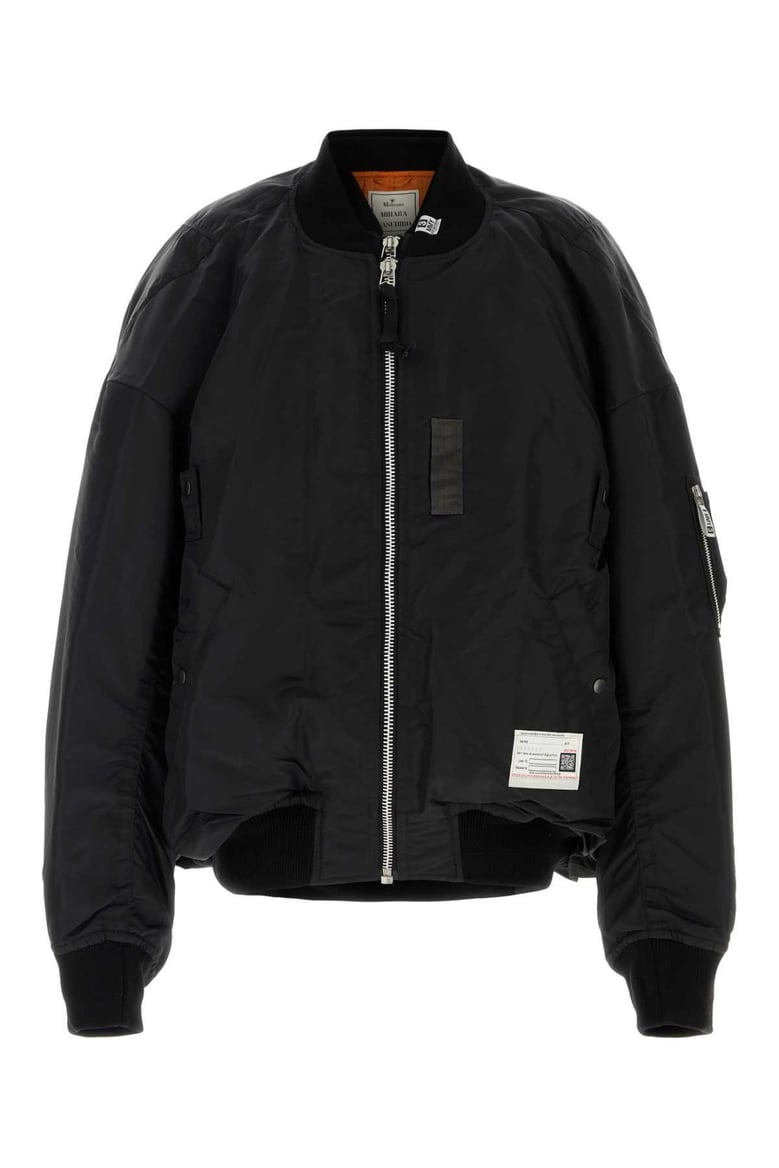 black nylon bomber jacket by Selfnex