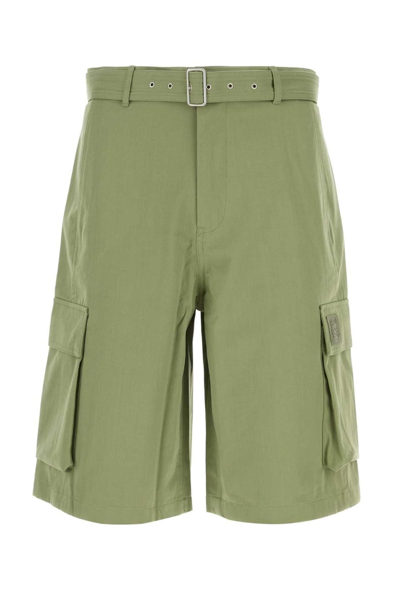 green cotton bermuda shorts by Selfnex