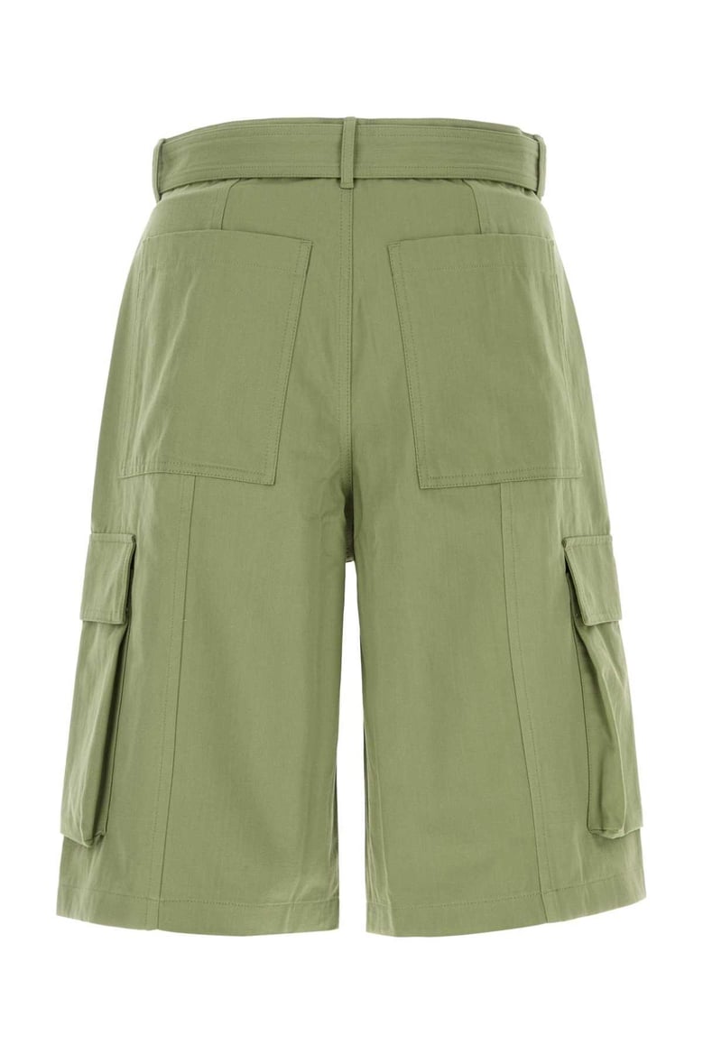 green cotton bermuda shorts by Selfnex