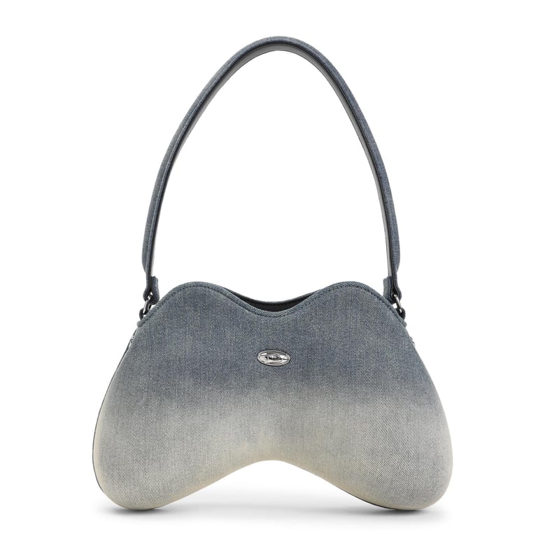 denim double-d shoulder bag by Selfnex