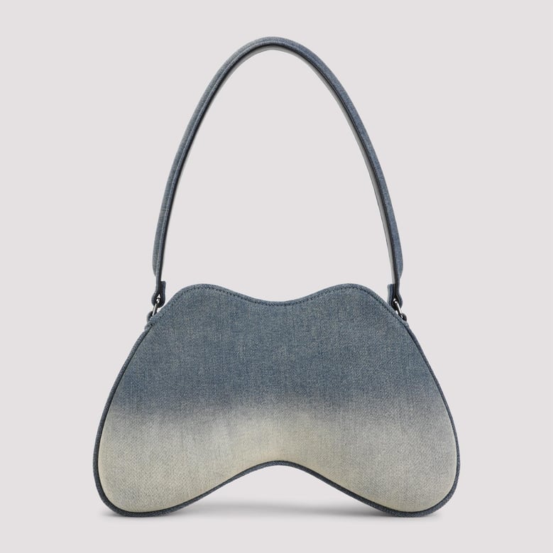 denim double-d shoulder bag by Selfnex