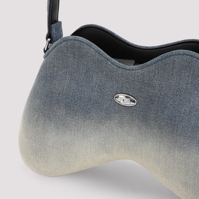 denim double-d shoulder bag by Selfnex