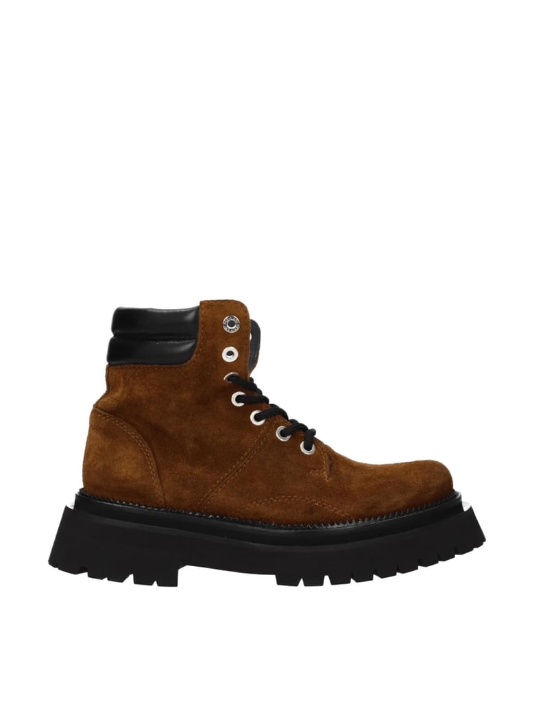 lace-up suede ankle boots by Selfnex