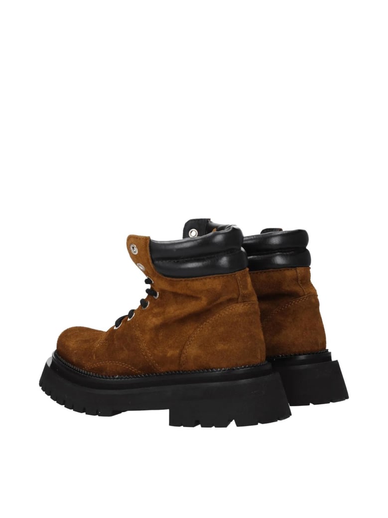 lace-up suede ankle boots by Selfnex