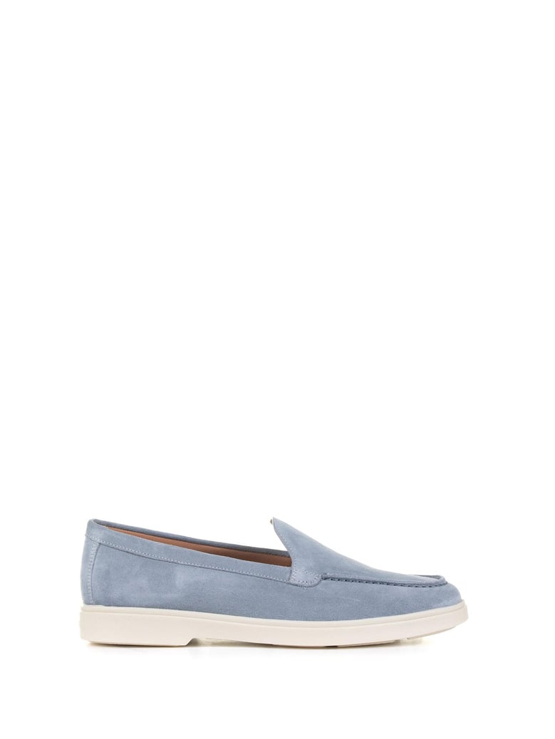 slip on moccasin in light blue suede by Selfnex