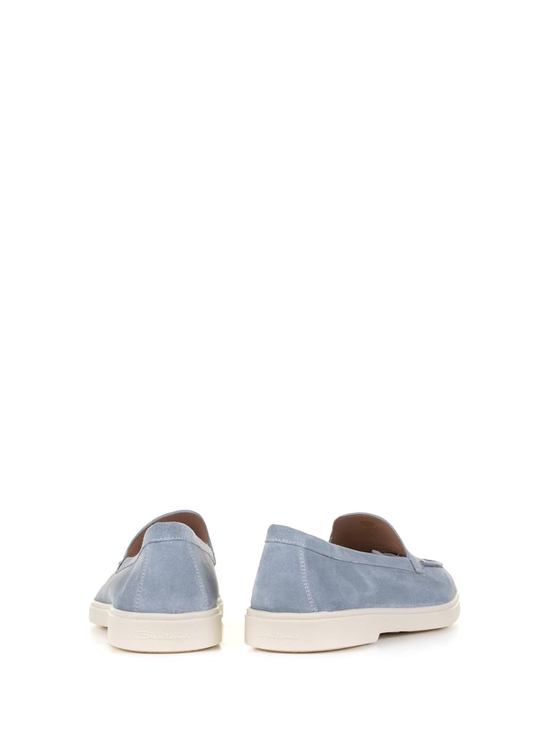 slip on moccasin in light blue suede by Selfnex