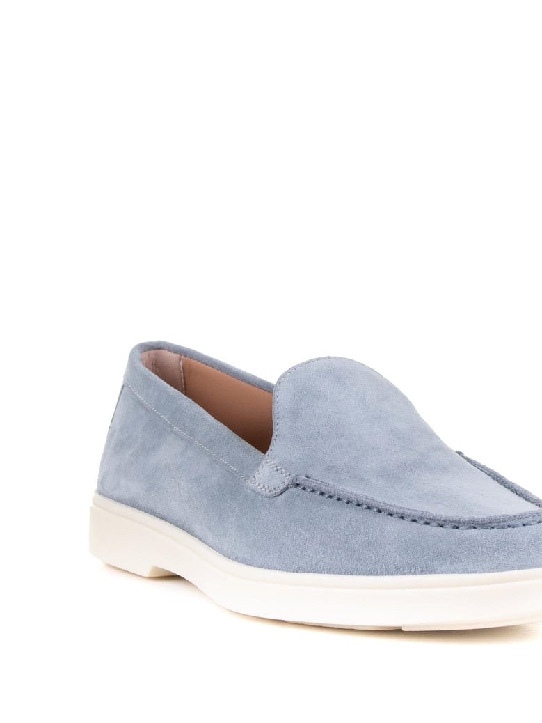 slip on moccasin in light blue suede by Selfnex