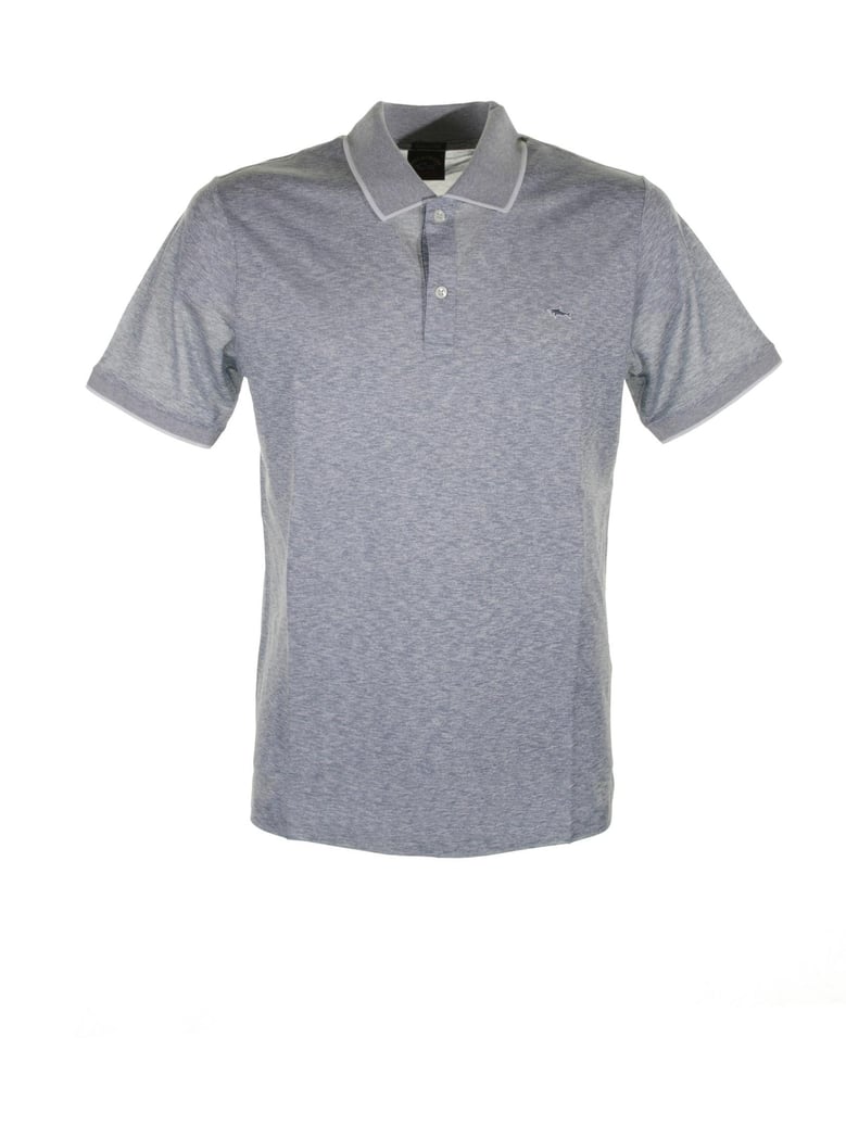 blue short-sleeved polo shirt in cotton by Selfnex