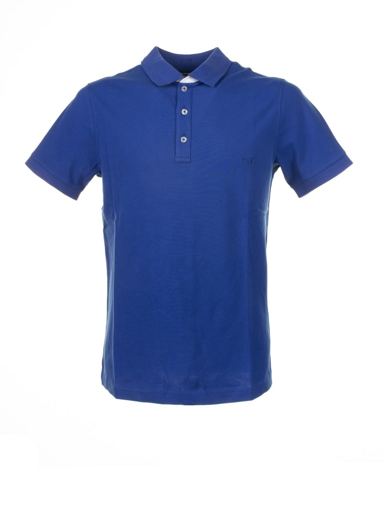 electric blue short-sleeved polo shirt by Selfnex