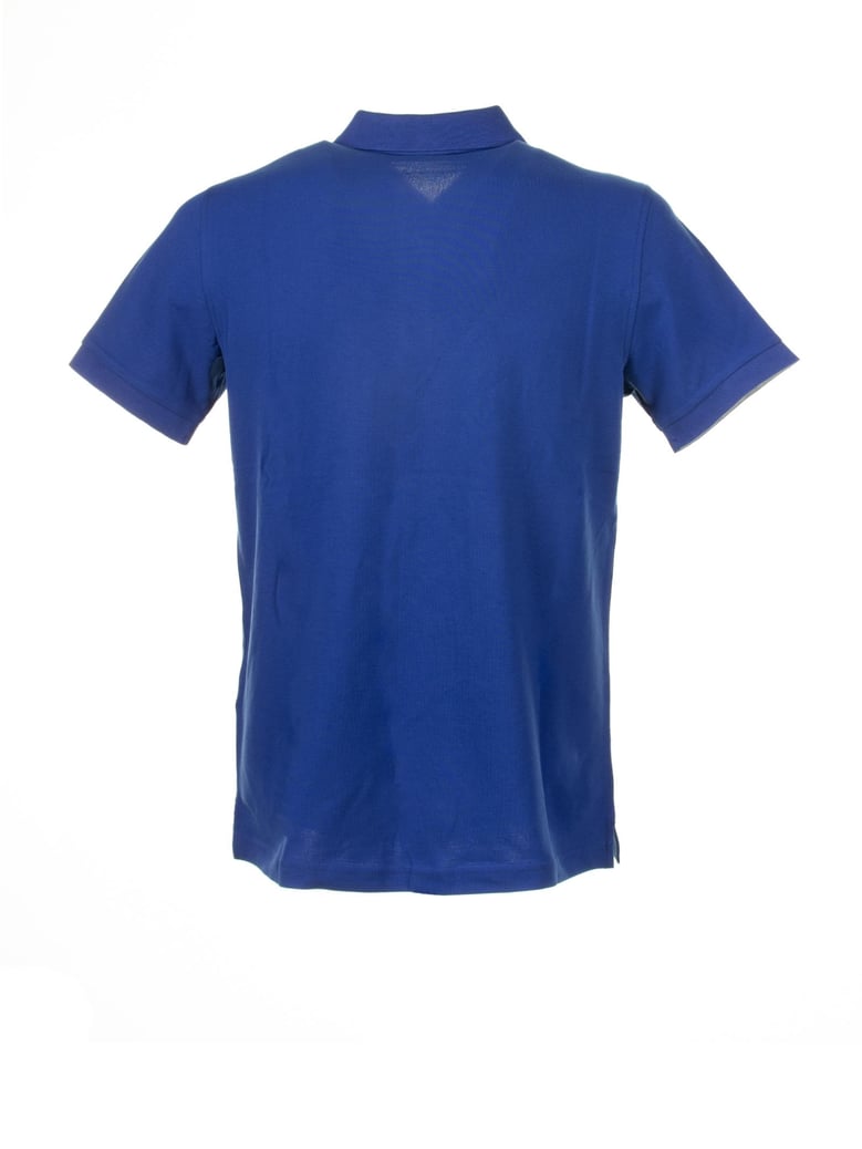 electric blue short-sleeved polo shirt by Selfnex