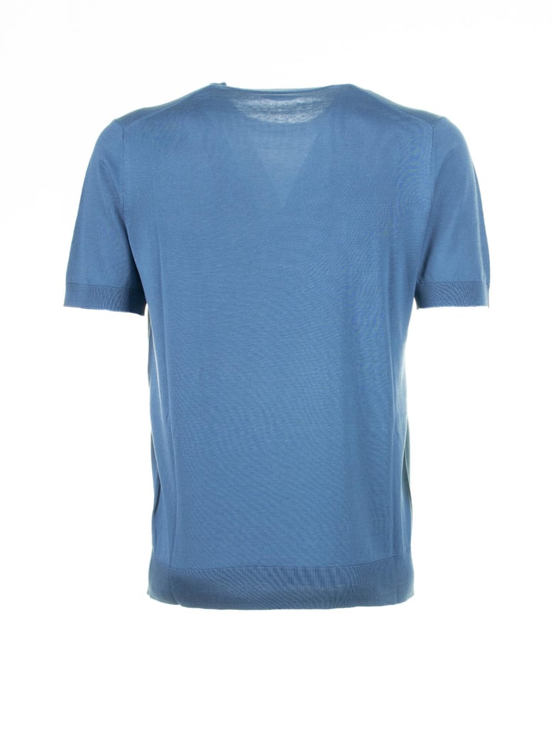 light blue cotton and silk t-shirt by Selfnex