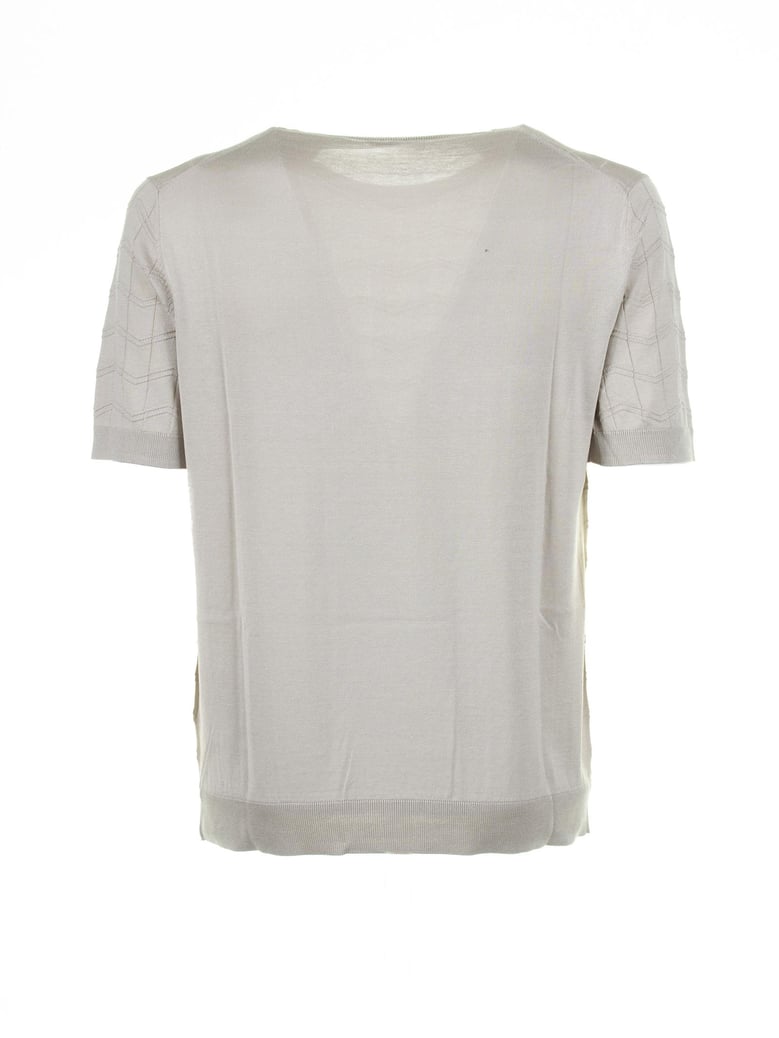 beige cotton and silk t-shirt by Selfnex