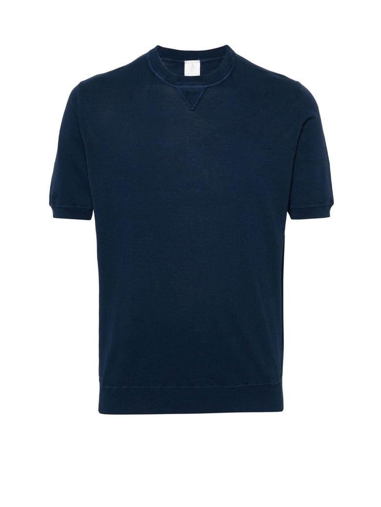 blue crew-neck t-shirt by Selfnex