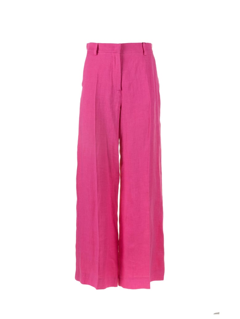 fuchsia linen trousers by Selfnex