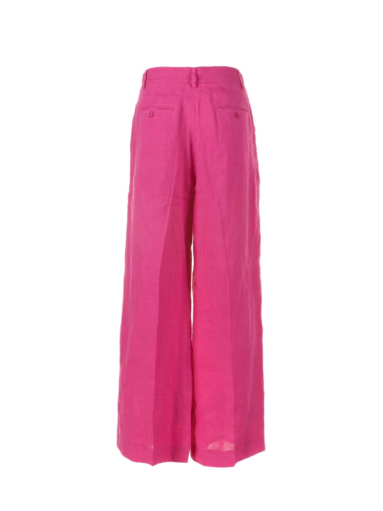 fuchsia linen trousers by Selfnex