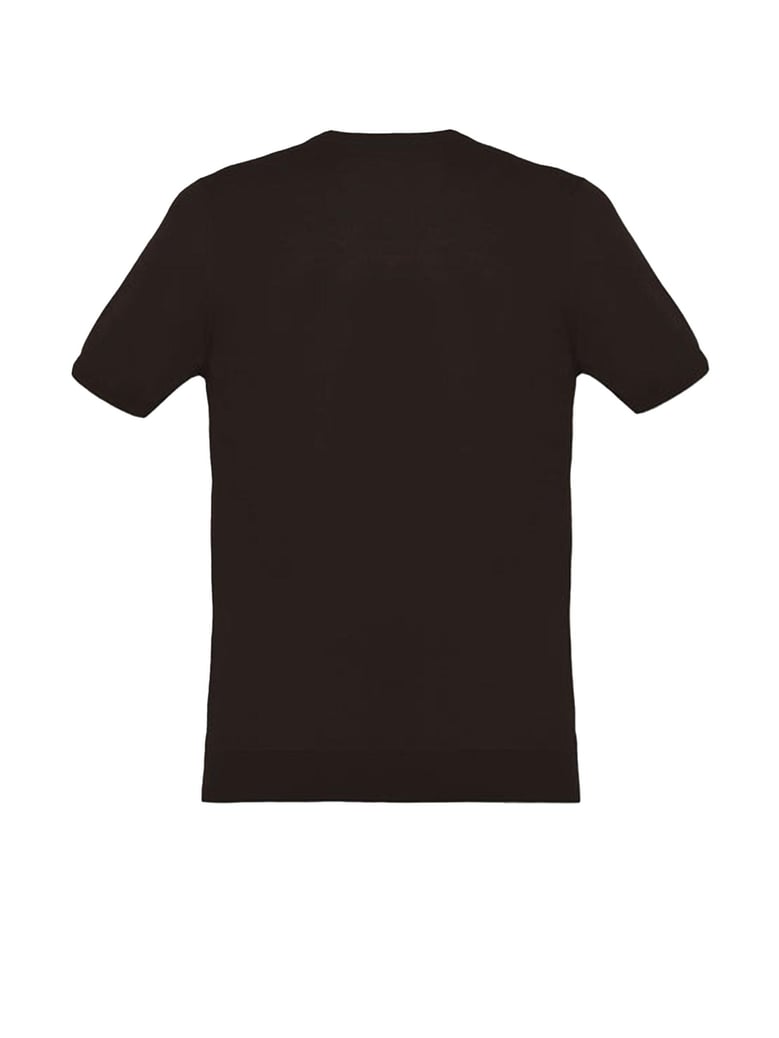 brown crew-neck t-shirt in cotton by Selfnex