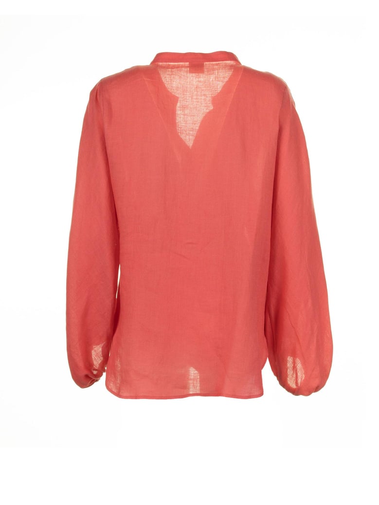 coral linen shirt by Selfnex
