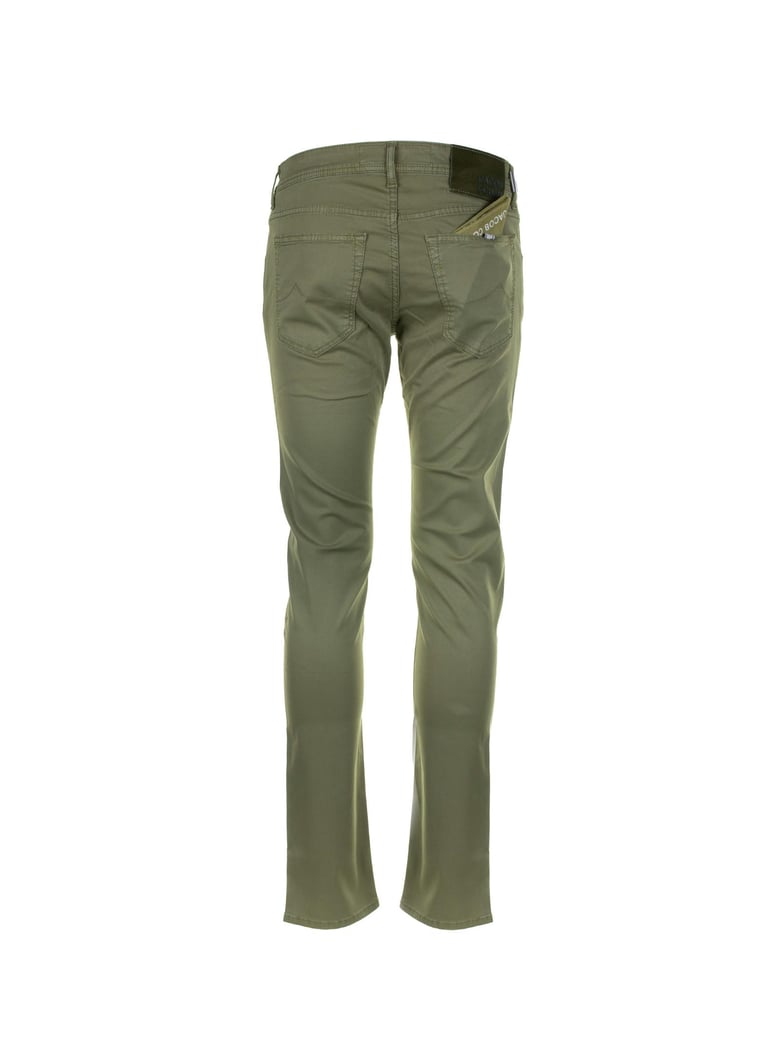 green 5-pocket trousers in cotton by Selfnex