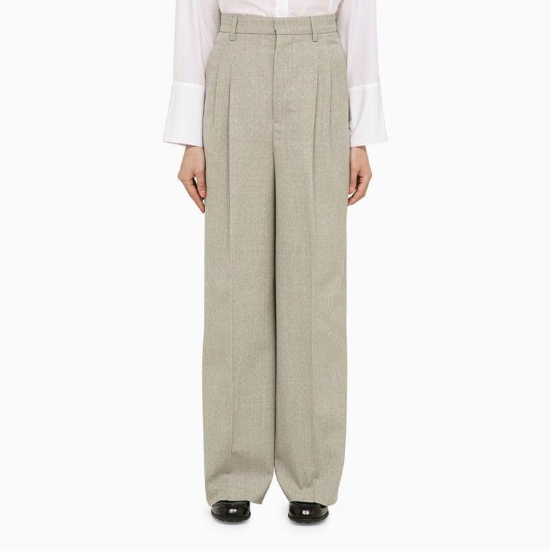 light heather grey polyester trousers by Selfnex