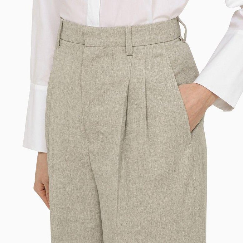 light heather grey polyester trousers by Selfnex