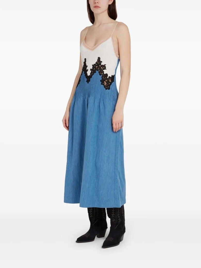 althea long blue lace dress by Selfnex