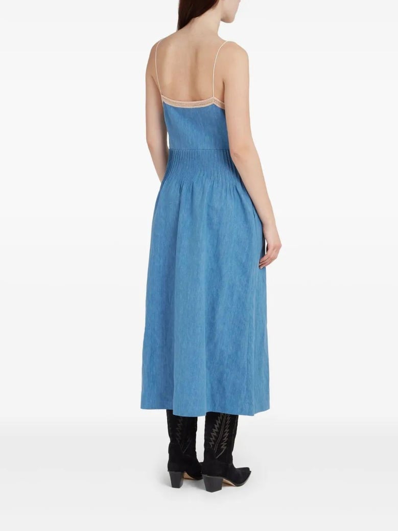 althea long blue lace dress by Selfnex