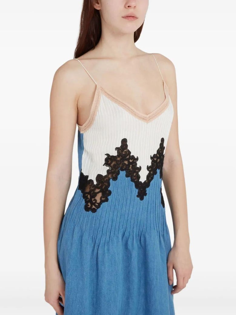 althea long blue lace dress by Selfnex