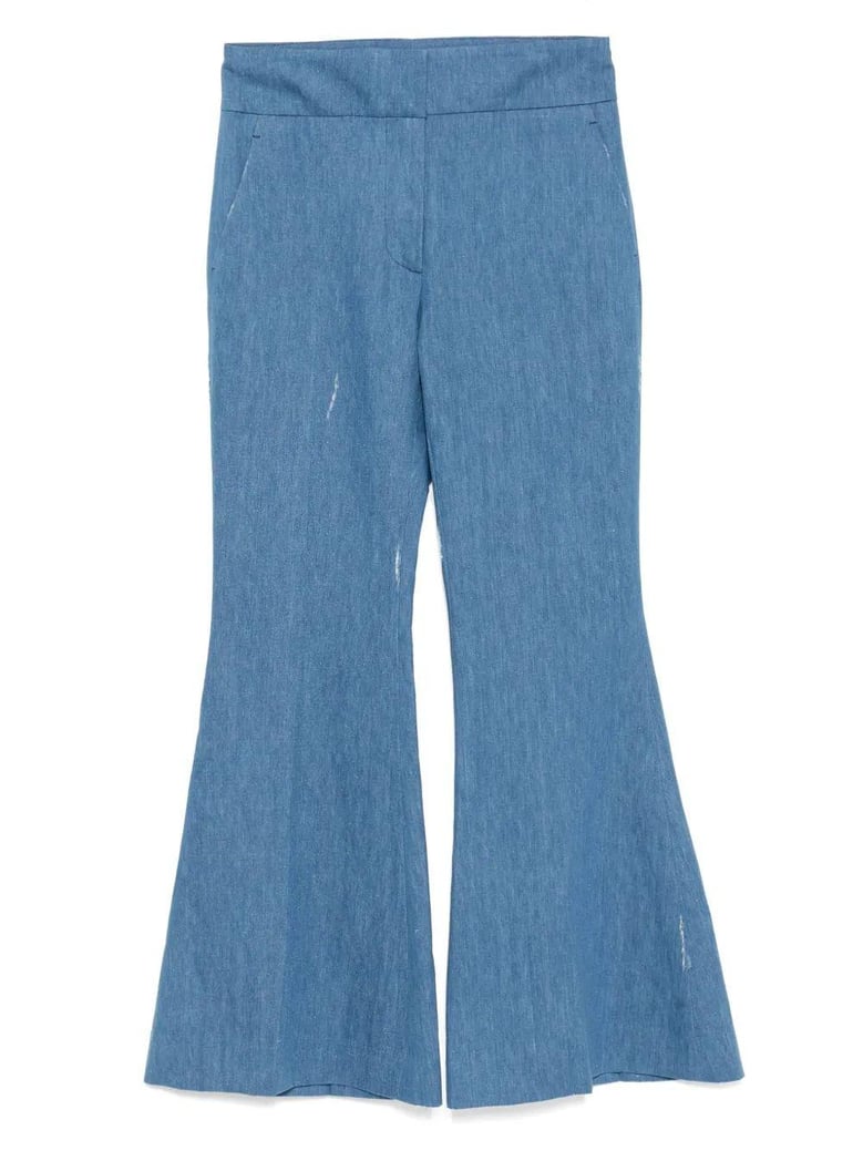 blue flared marsh pants by Selfnex