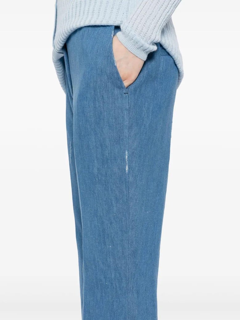 blue flared marsh pants by Selfnex