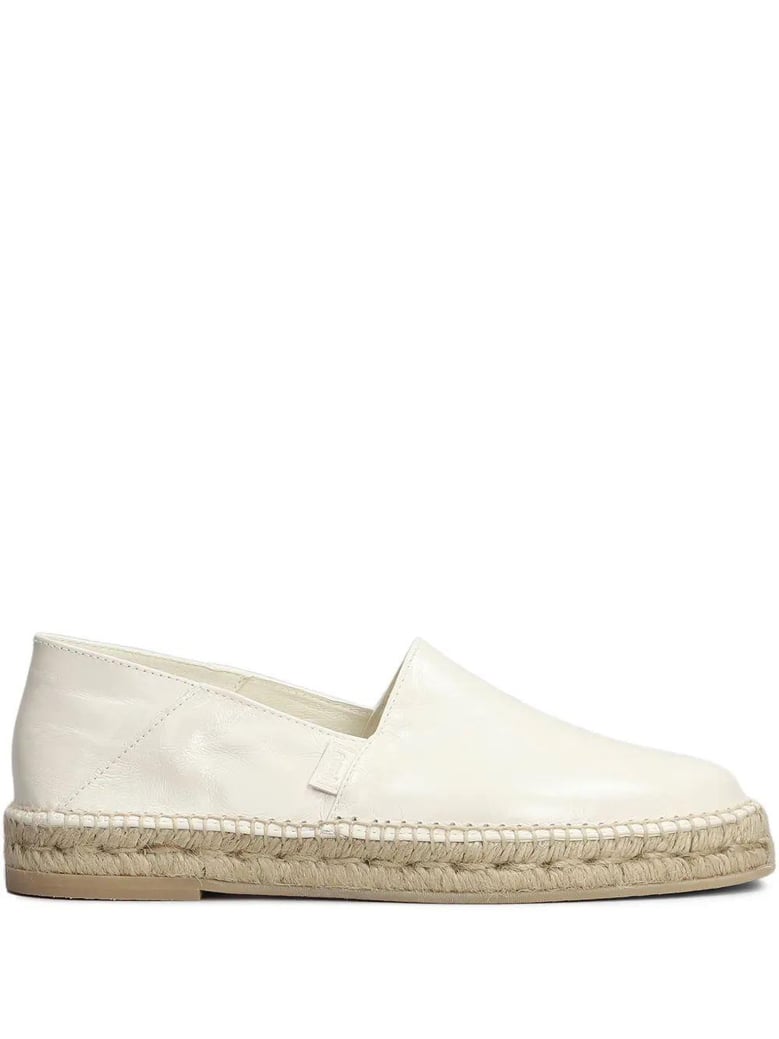 beig leather espadrilles by Selfnex