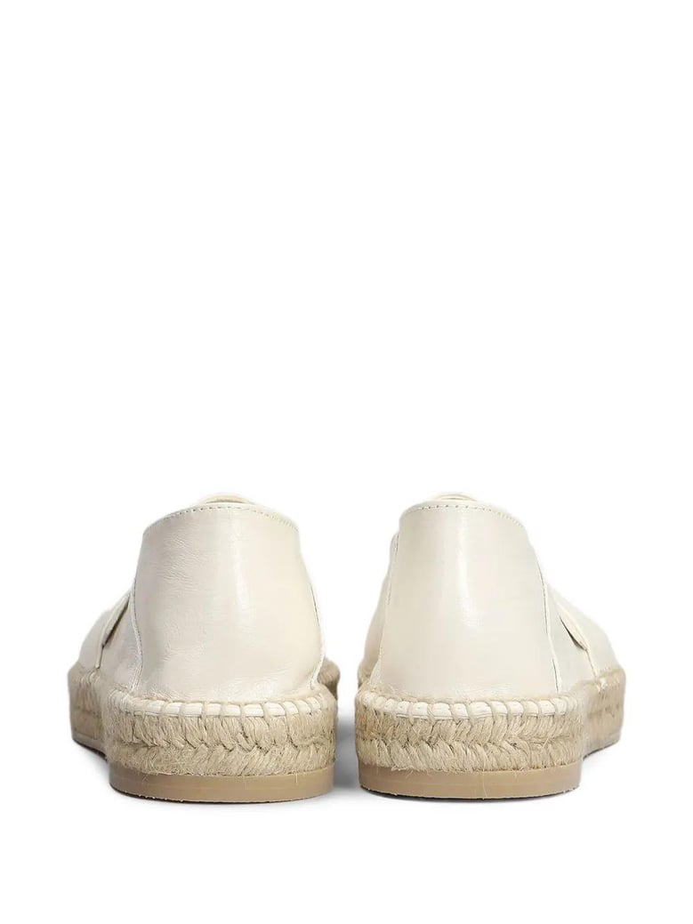 beig leather espadrilles by Selfnex