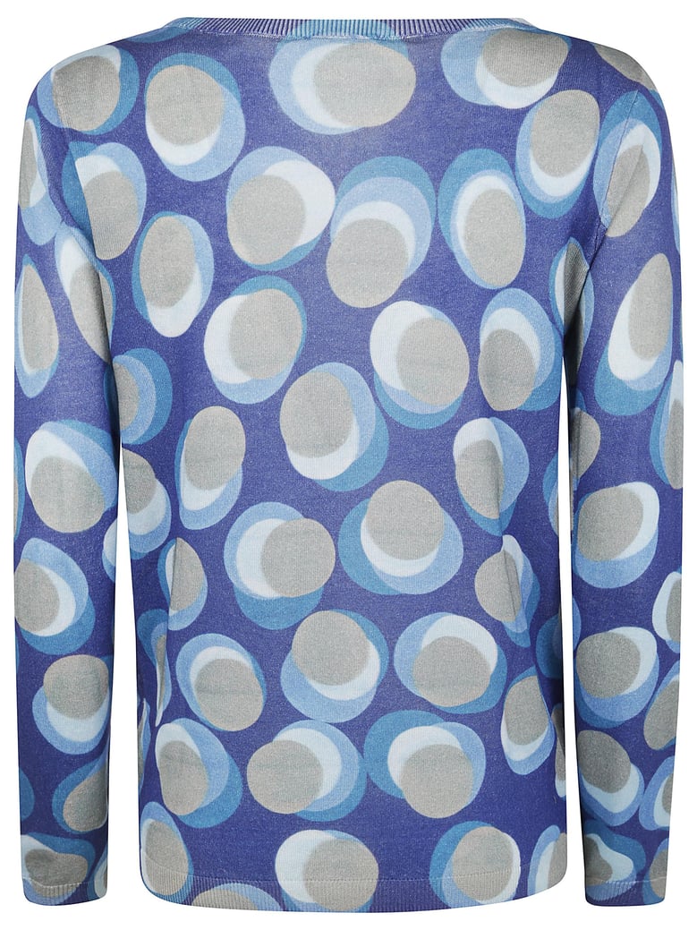 printed boat neck sweater by Selfnex