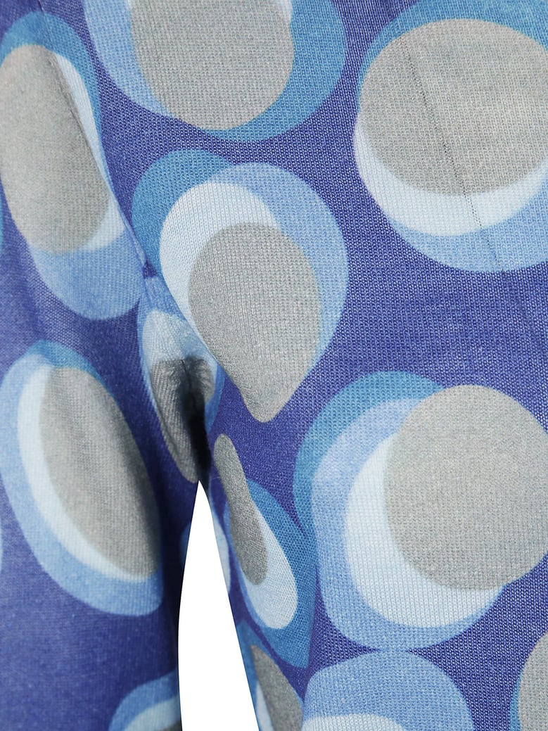printed boat neck sweater by Selfnex