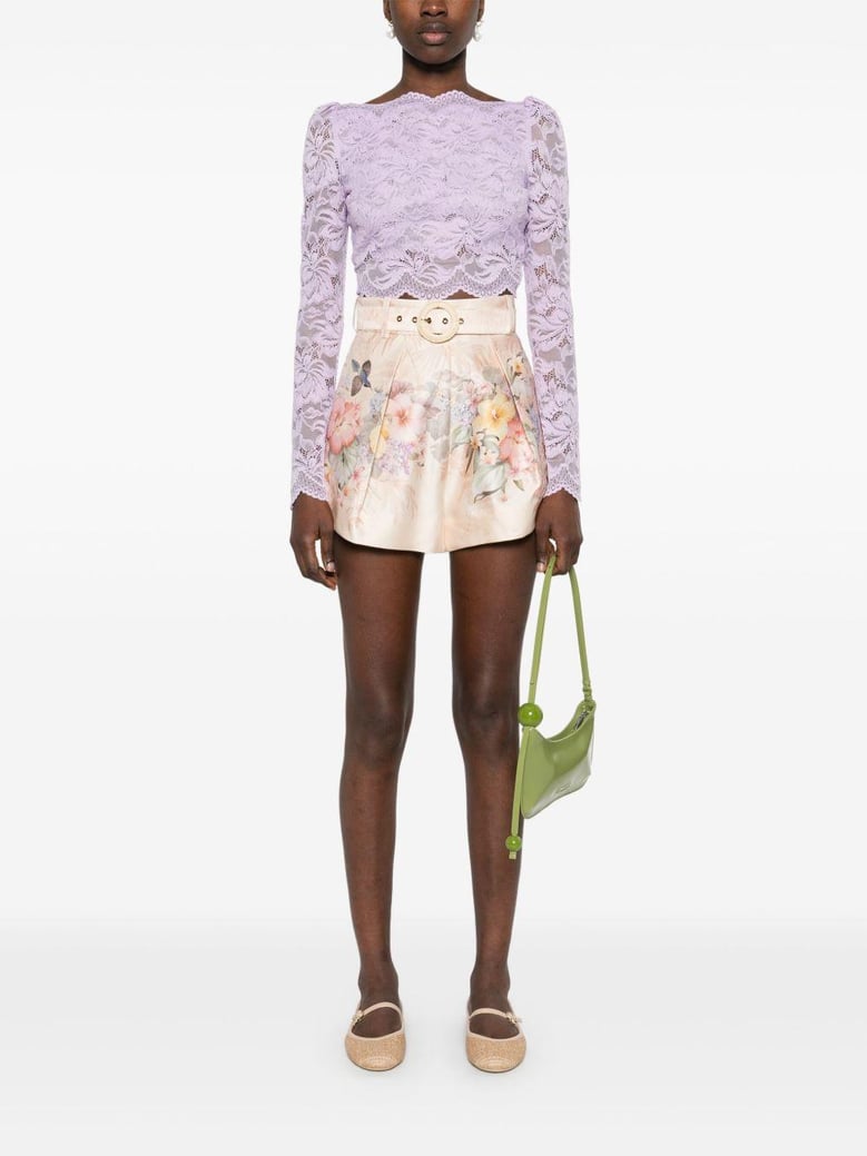printed silk shorts by Selfnex