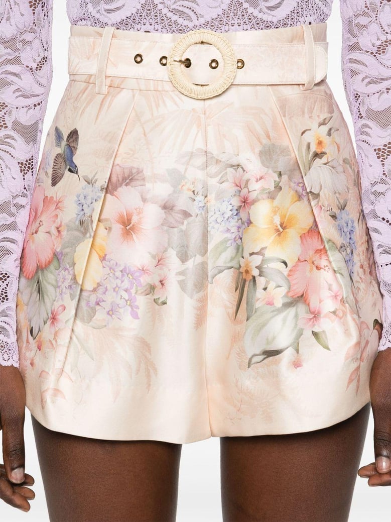 printed silk shorts by Selfnex