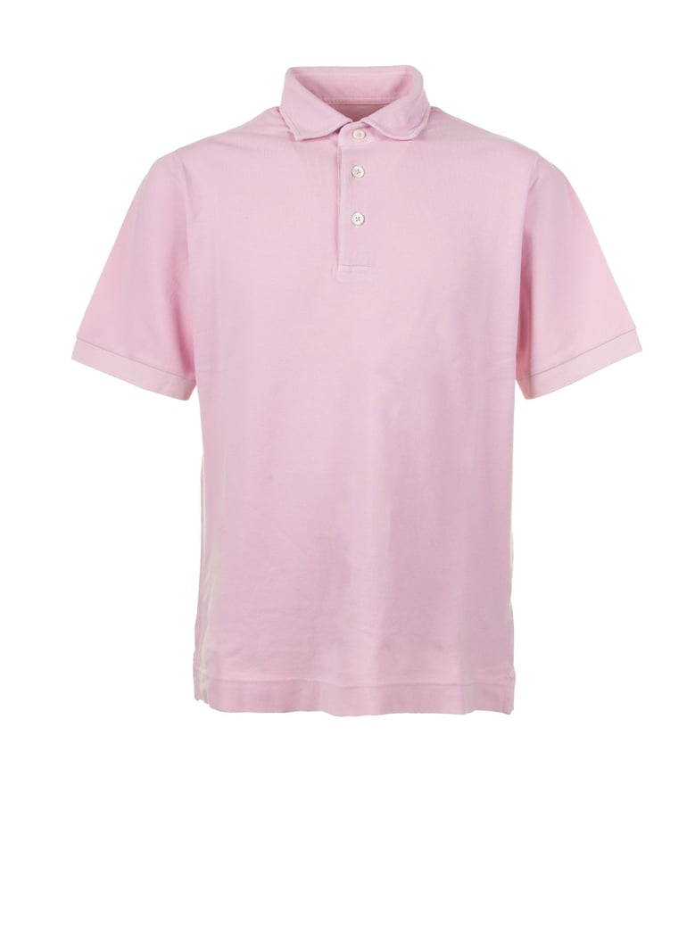 pink short-sleeved polo shirt by Selfnex
