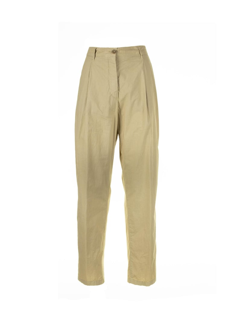 beige high-waisted trousers by Selfnex