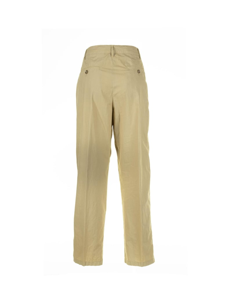 beige high-waisted trousers by Selfnex