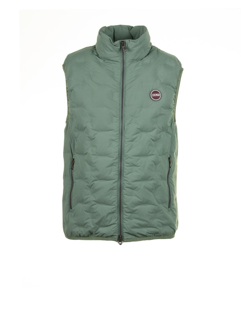 green down quilted vest by Selfnex