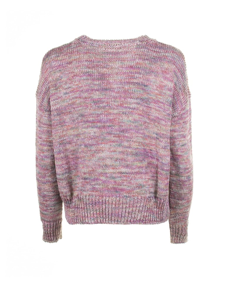 pink crew-neck sweater by Selfnex