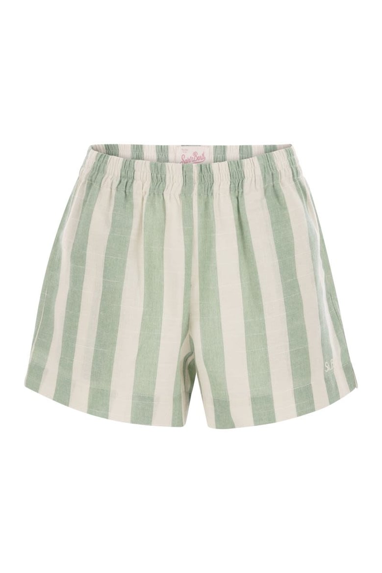 meave - striped cotton shorts by Selfnex