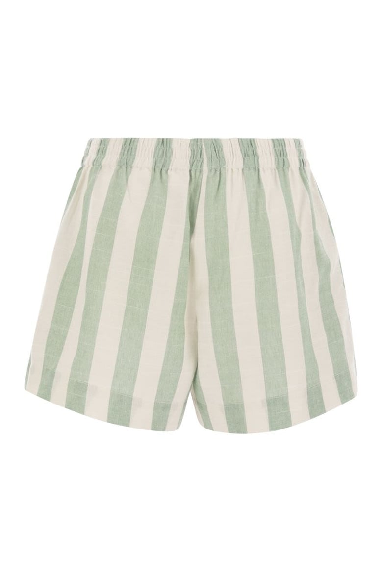meave - striped cotton shorts by Selfnex